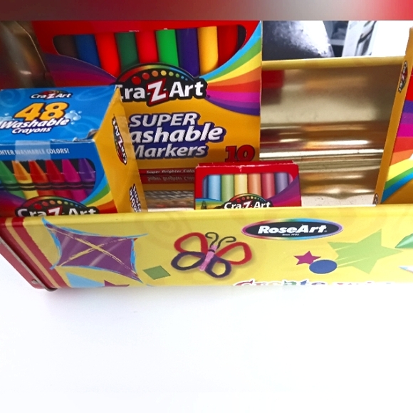 Rose Art Metal Vintage Art Carrier+ Washable Markers+Crayons +Chalk - Picture 13 of 13